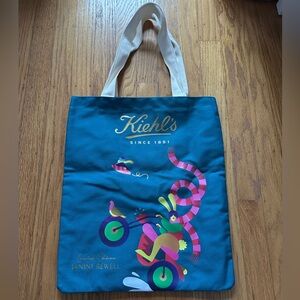 Kiehl's Vibrant Blue Tote with Playful Graphics
